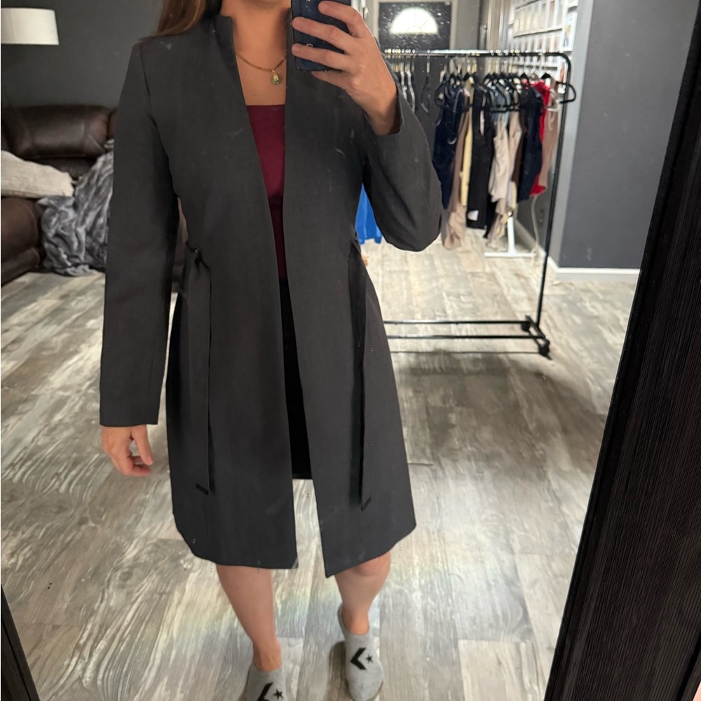 Chic Calvin Klein Gray Long Coat